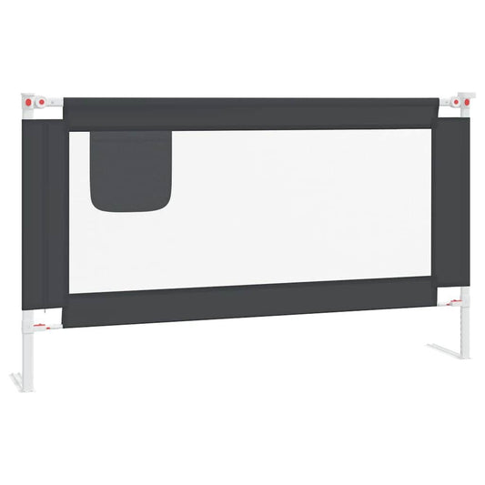 Vidaxl Barandilla De Seguridad Cama De Niño Gris Oscuro Tela 140x25 Cm_0