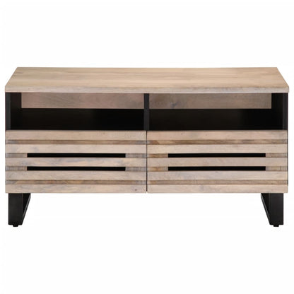 Mesa De Centro De Madera Maciza De Mango 80x55x40 Cm_0