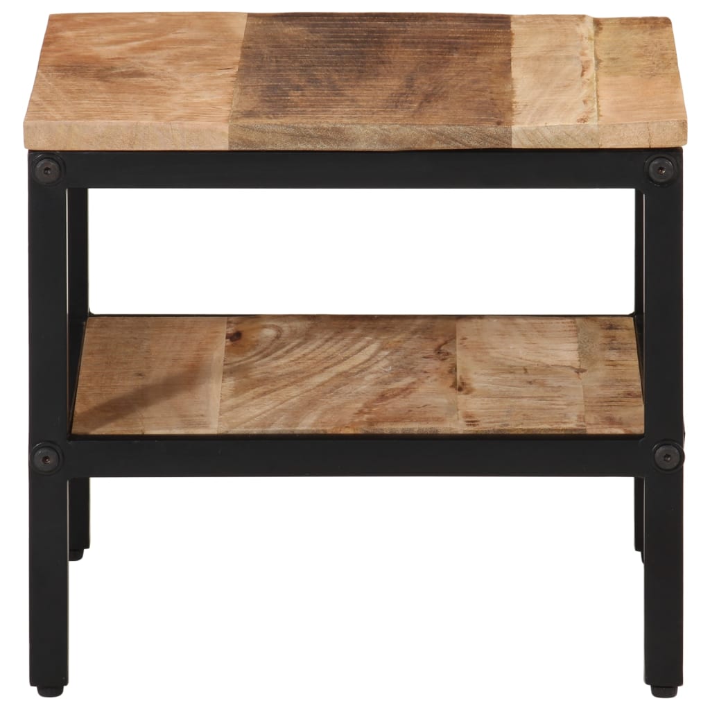 Mesa De Centro De Madera Maciza De Mango Rugosa 35x35x30 Cm_1