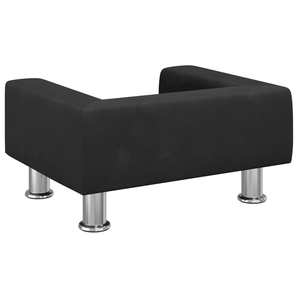 Cama Para Perros De Terciopelo Negra 50x40x26,5 Cm / Vetonek_0