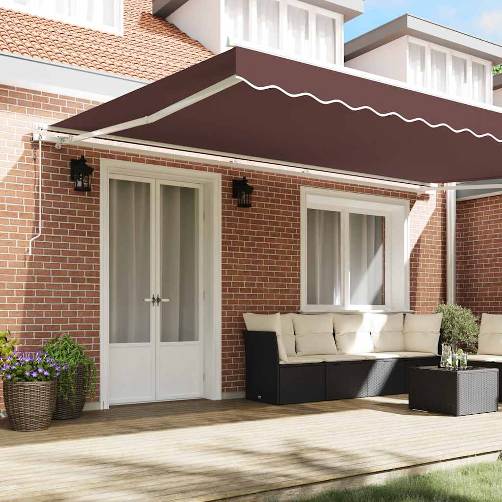 Toldo Retráctil Automático Marrón 500x300 Cm_2
