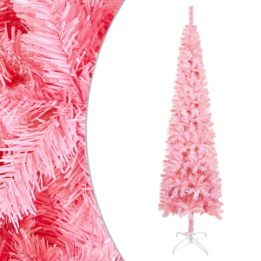 Vidaxl Árbol De Navidad Delgado Rosa 240 Cm_0