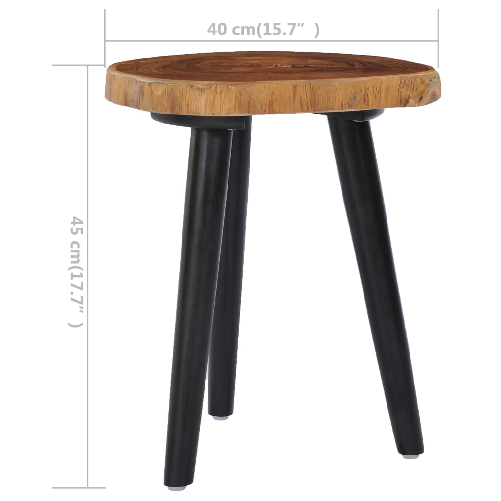 Mesa De Centro De Madera Maciza De Teca 40x45 Cm_3