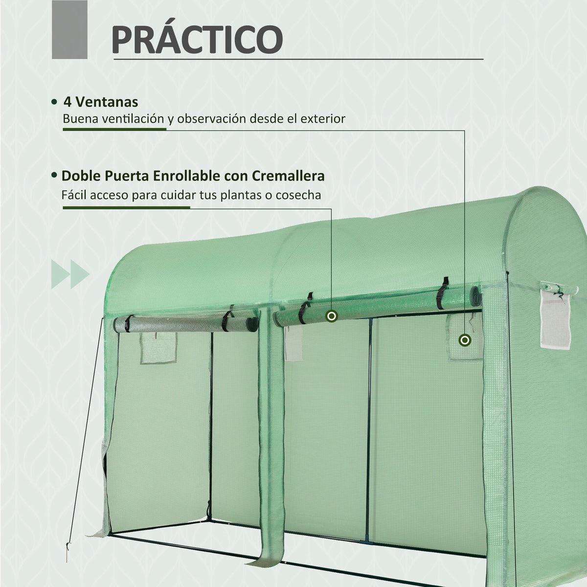Invernadero Outsunny Verde 300x100x200 Cm Acero_5