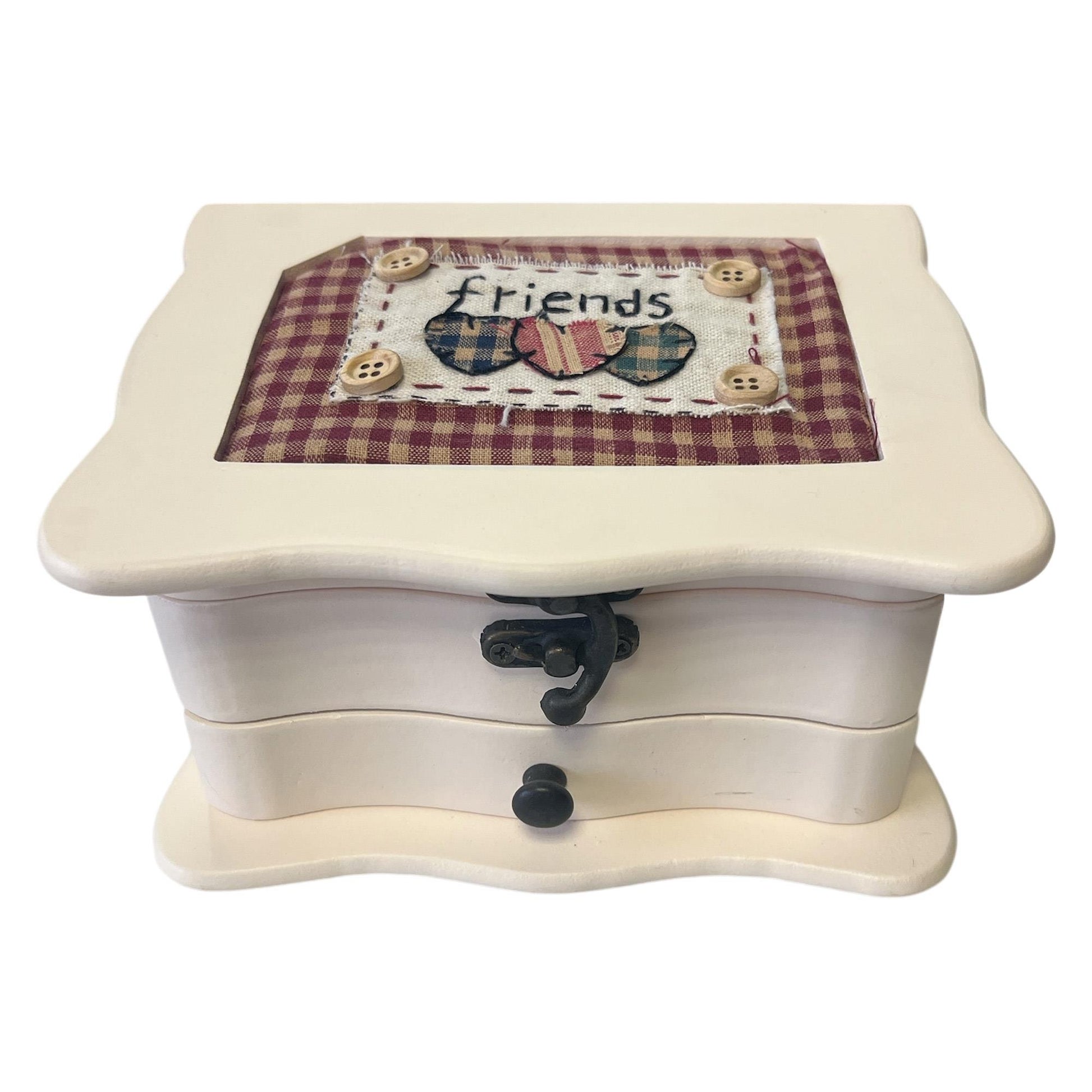 Caja Joyero Friends Madera Cuadrada Con Espejo Y Cajón_0
