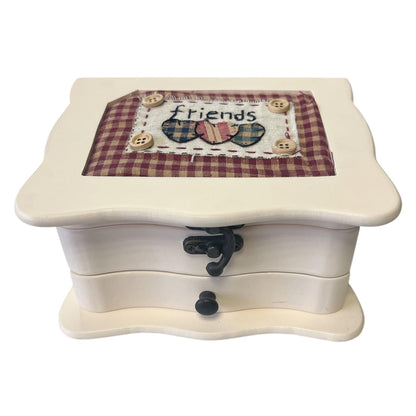 Caja Joyero Friends Madera Cuadrada Con Espejo Y Cajón_0
