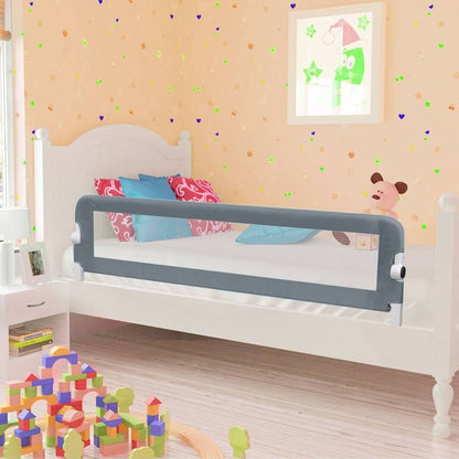 Vidaxl Barandilla De Seguridad Cama De Niño Poliéster Gris 150x42 Cm_1