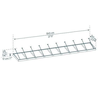 Marquesina para puerta Sophia XL 140x845 cm transparente Canopia