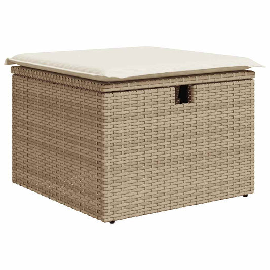 Set Sofás De Jardín 7 Piezas Y Cojines Ratán Sintético Beige / Vetonek_0