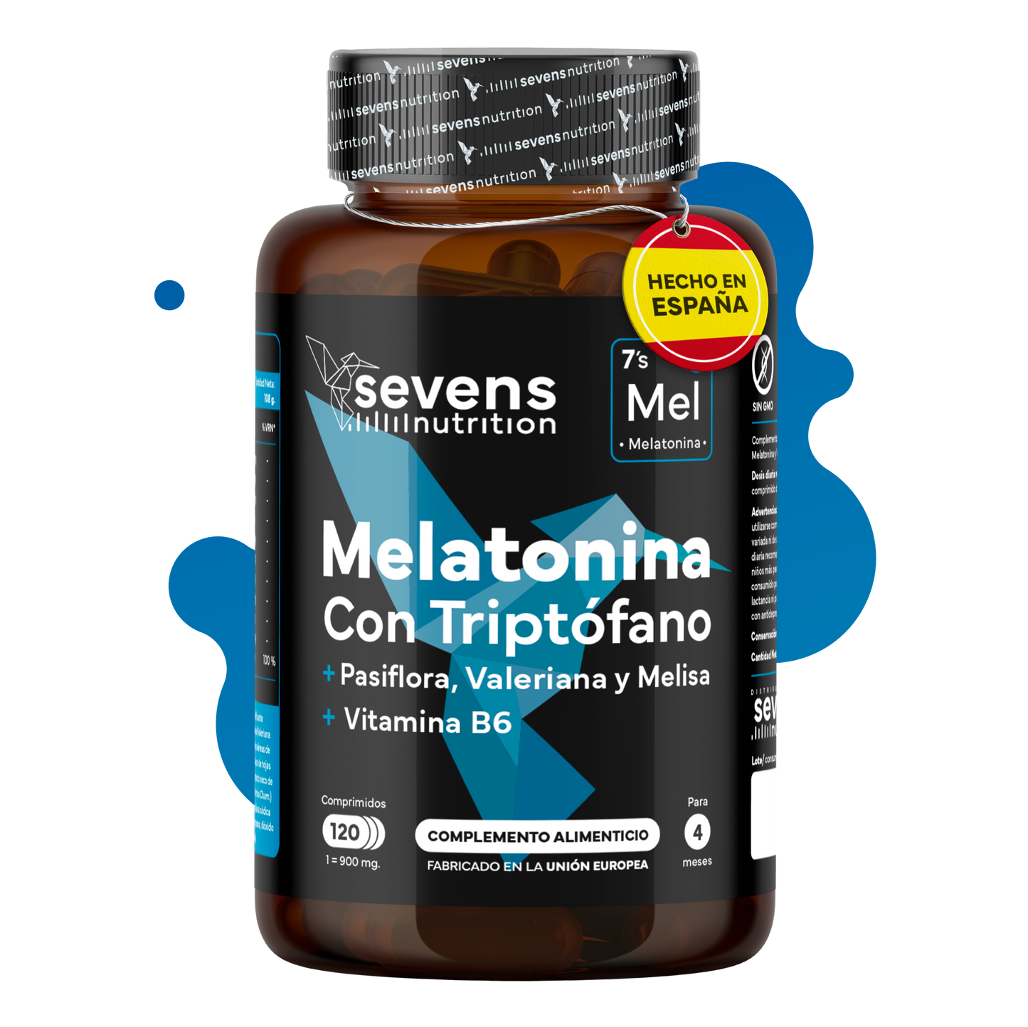 Melatonina Con Triptófano Sevens Nutrition. Mejora El Sueño._0