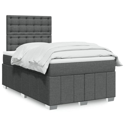 Cama Box Spring Con Colchón Tela Gris Oscuro 120x190 Cm / Vetonek_3