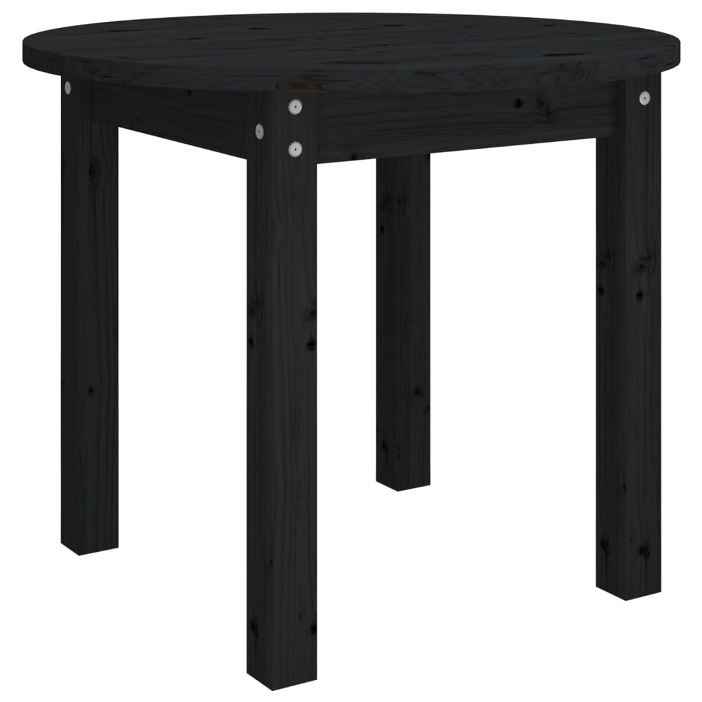 Mesa De Centro De Madera Maciza De Pino Negro Ø 55x45 Cm_0