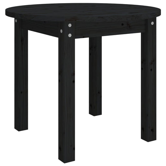 Mesa De Centro De Madera Maciza De Pino Negro Ø 55x45 Cm_0