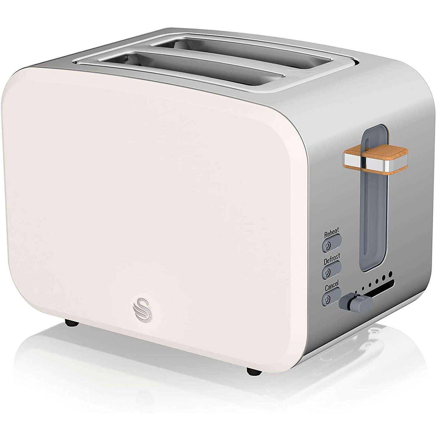 Swan Nordic Tostadora Pan Ranura Ancha 2 Rebanadas, 3 Funciones, 6 Niveles, Diseño Moderno, St14610whtneu, Blanco 900w_0