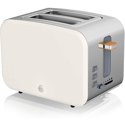 Swan Nordic Tostadora Pan Ranura Ancha 2 Rebanadas, 3 Funciones, 6 Niveles, Diseño Moderno, St14610whtneu, Blanco 900w_0