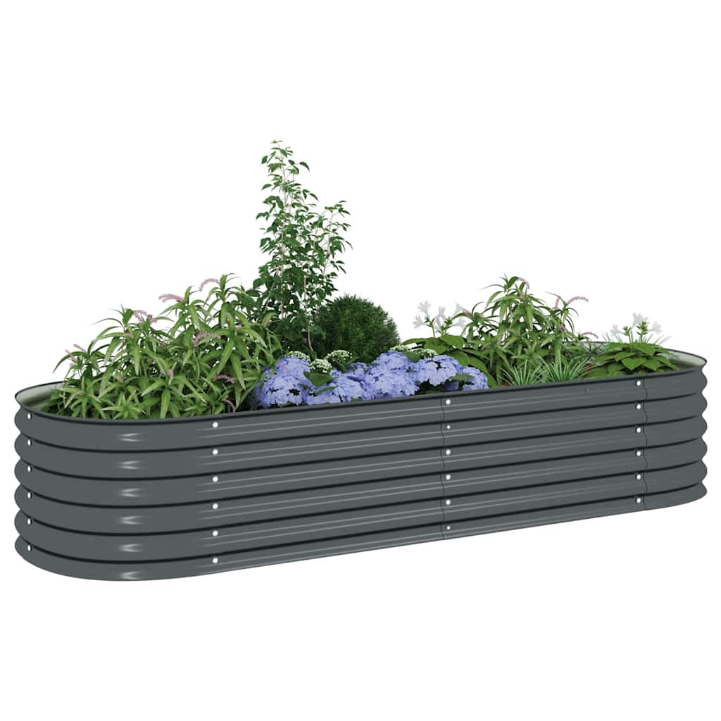 Arriate De Acero Galvanizado Gris 240x80x44 Cm_3