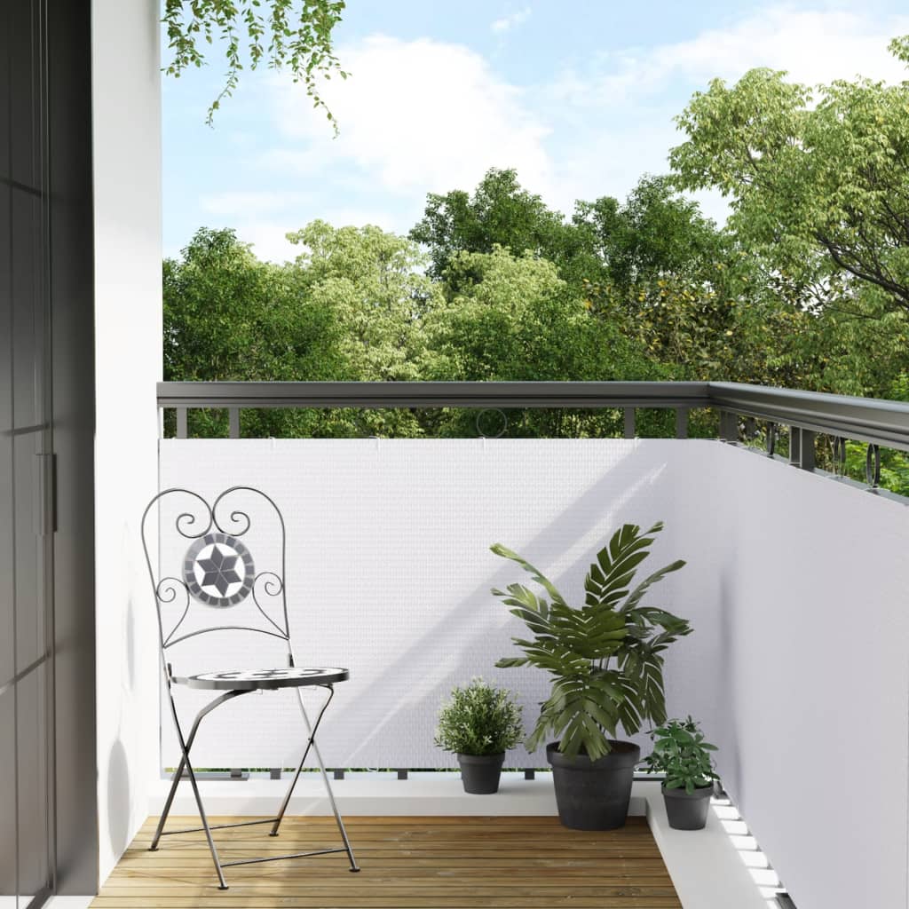 Toldo Para Balcón Ratán Sintético Blanco 1000x100 Cm / Vetonek_0