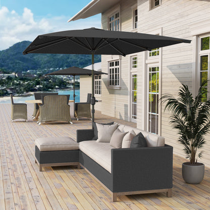 Outsunny Sombrilla De Terraza Exterior 200x300 Cm Con Ángulo Ajustable Gris_1