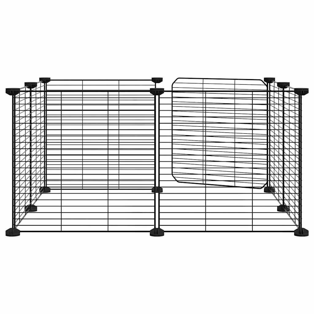 Vidaxl Jaula Para Mascotas De 8 Paneles Con Puerta De Acero, Color Negro, 35 X 35 Cm_4