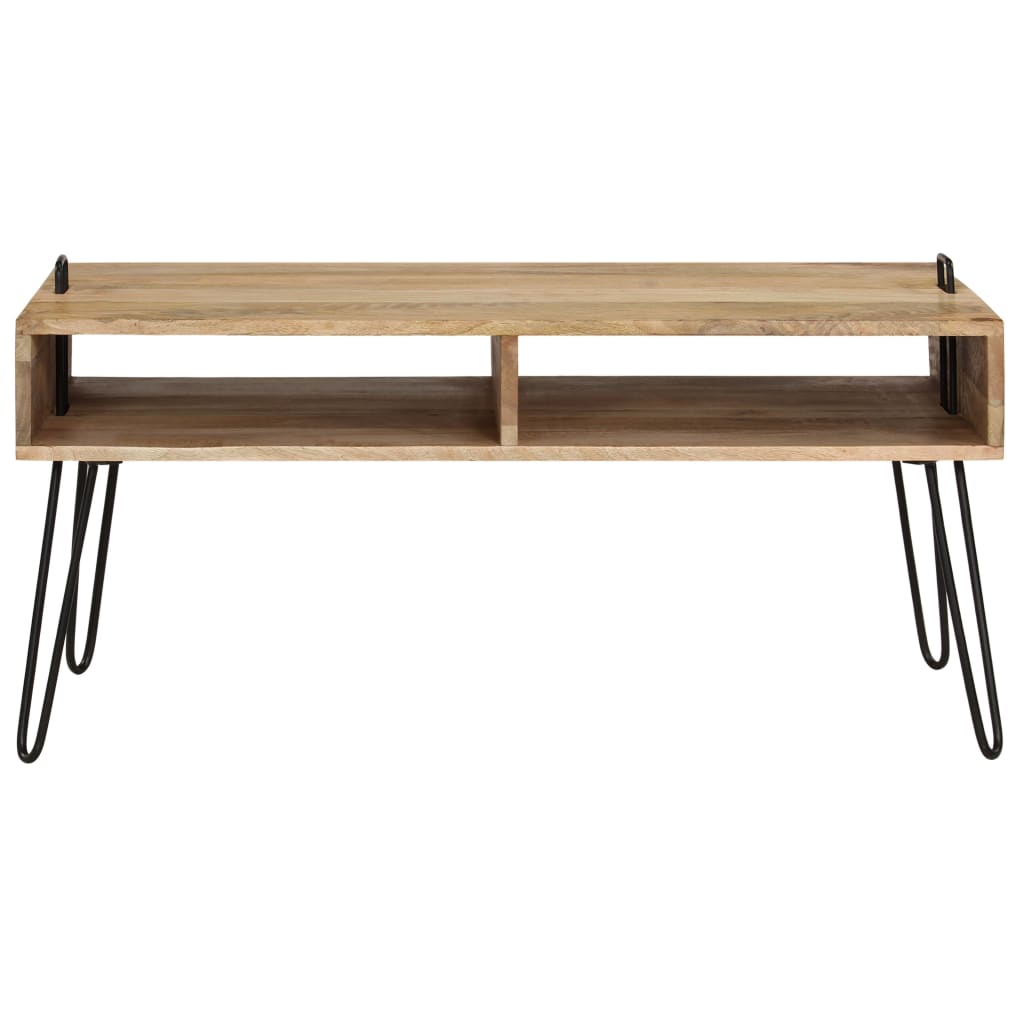 Mesa De Centro De Madera Maciza De Mango 100x60x45 Cm_2