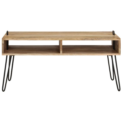Mesa De Centro De Madera Maciza De Mango 100x60x45 Cm_2