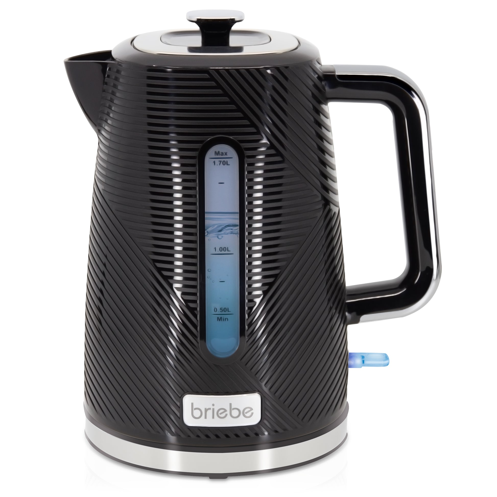 Briebe Elegance Hervidor Agua Eléctrico 1,7l Inalámbrico Ebullición Rápida, Libre De Bpa, Base De 360°, Kt1168blk, Negro_0