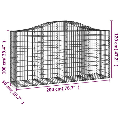 Cestas De Gaviones 18 Uds Forma De Arco Hierro 200x50x100/120cm_5