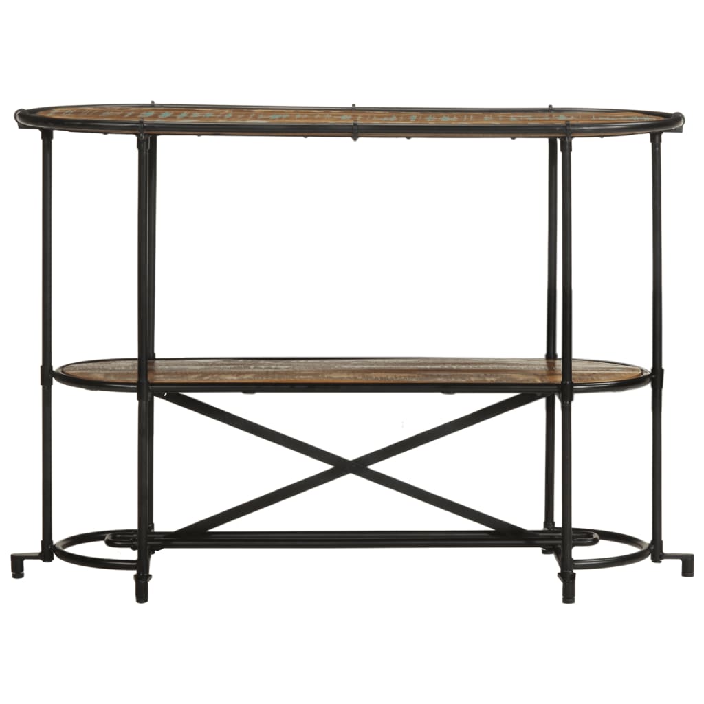 Mesa Consola Madera Maciza Reciclada 110x42x76 Cm_2
