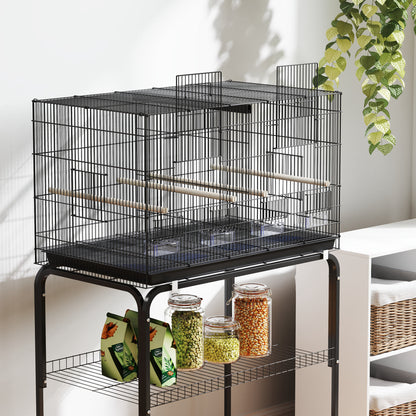 Pawhut Jaula Para Pájaros Con Divisor Ruedas Para Mascota Aves Loros Canarios_3