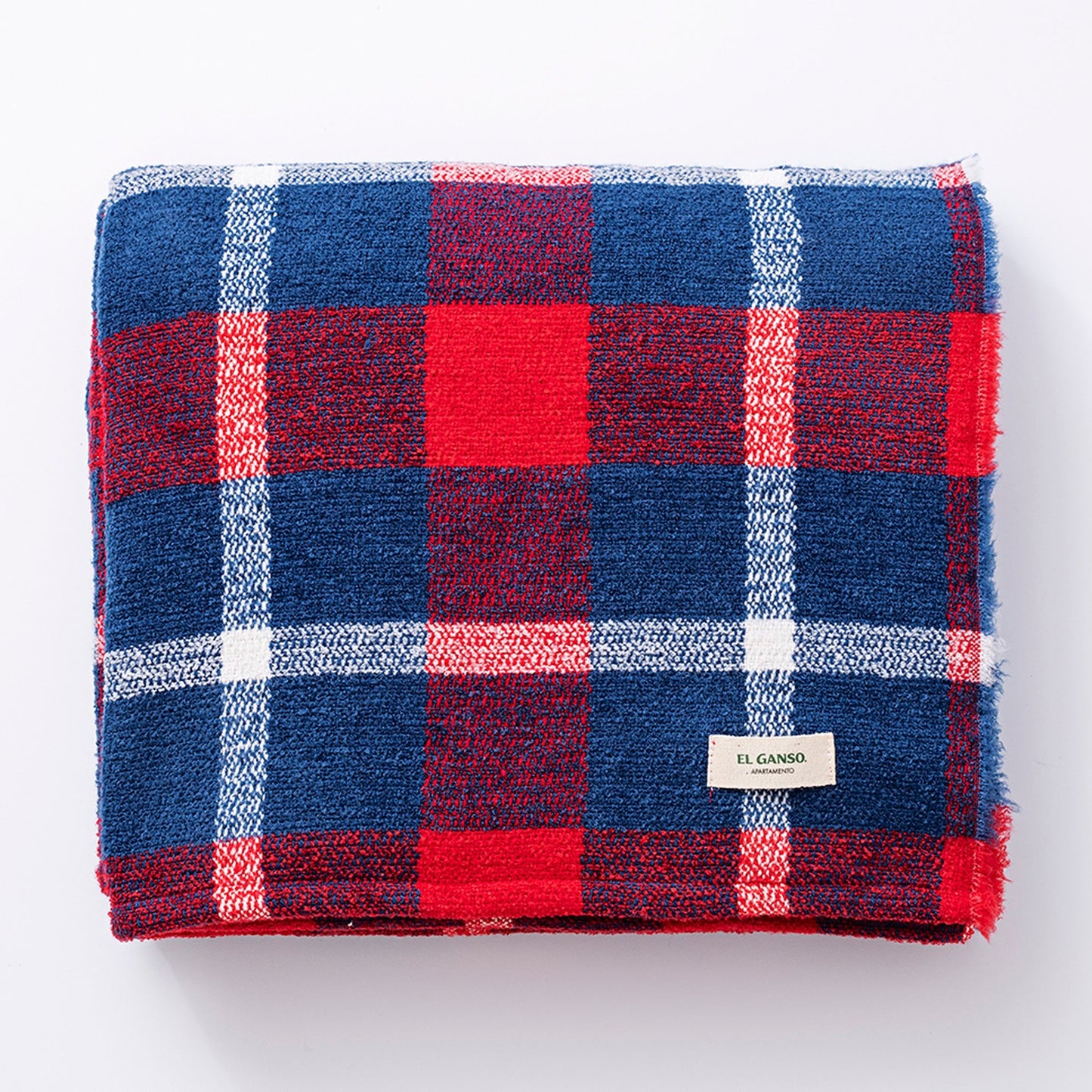 Manta De Punto 140x190cm 340gr Hilo Teñido Diseño A Cuadros El Ganso