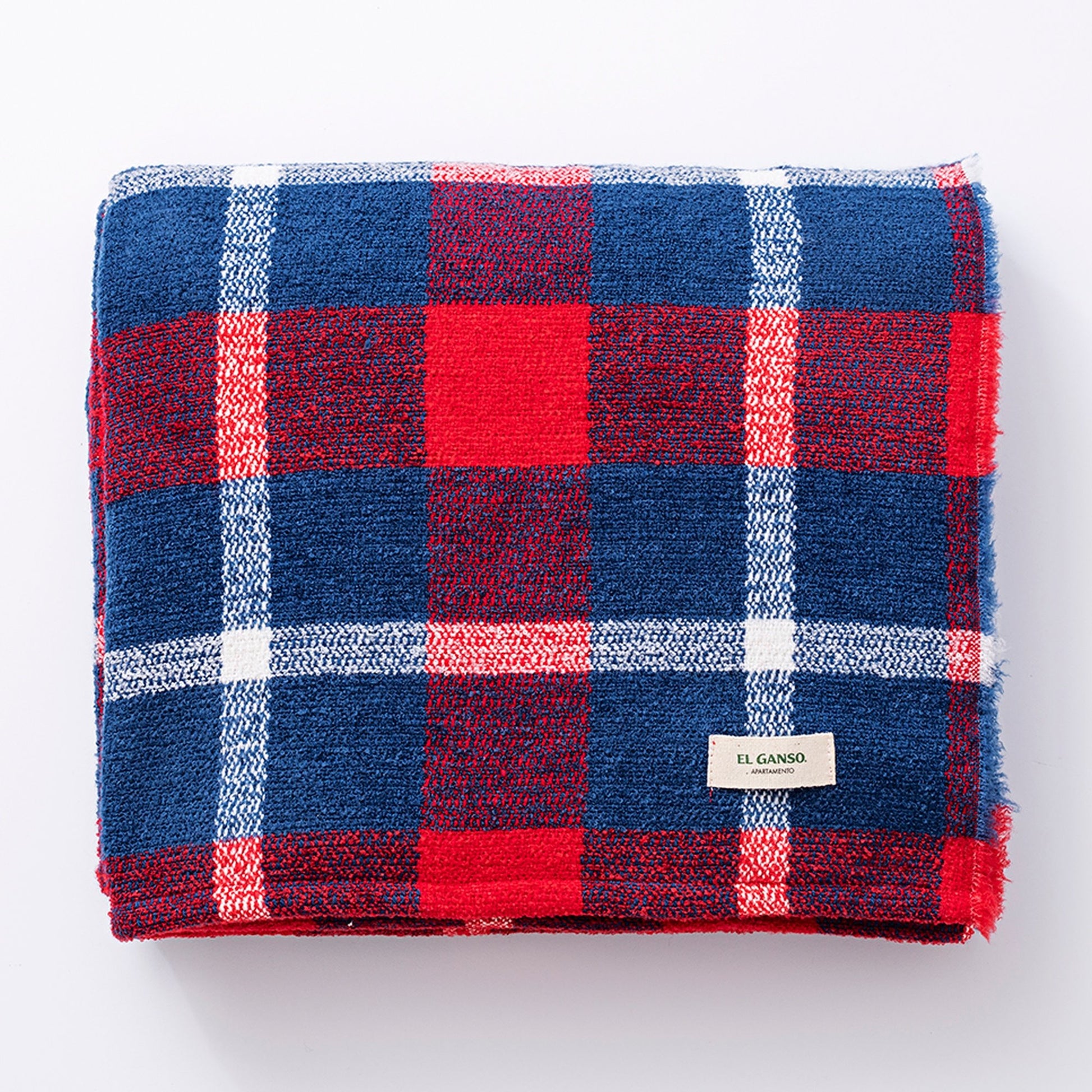 Manta De Punto 140x190cm 340gr Hilo Teñido Diseño A Cuadros El Ganso