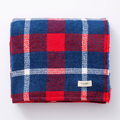 Manta De Punto 140x190cm 340gr Hilo Teñido Diseño A Cuadros El Ganso