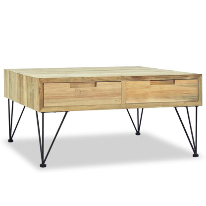 Mesa De Centro De Teca Maciza 80x80x40 Cm_1