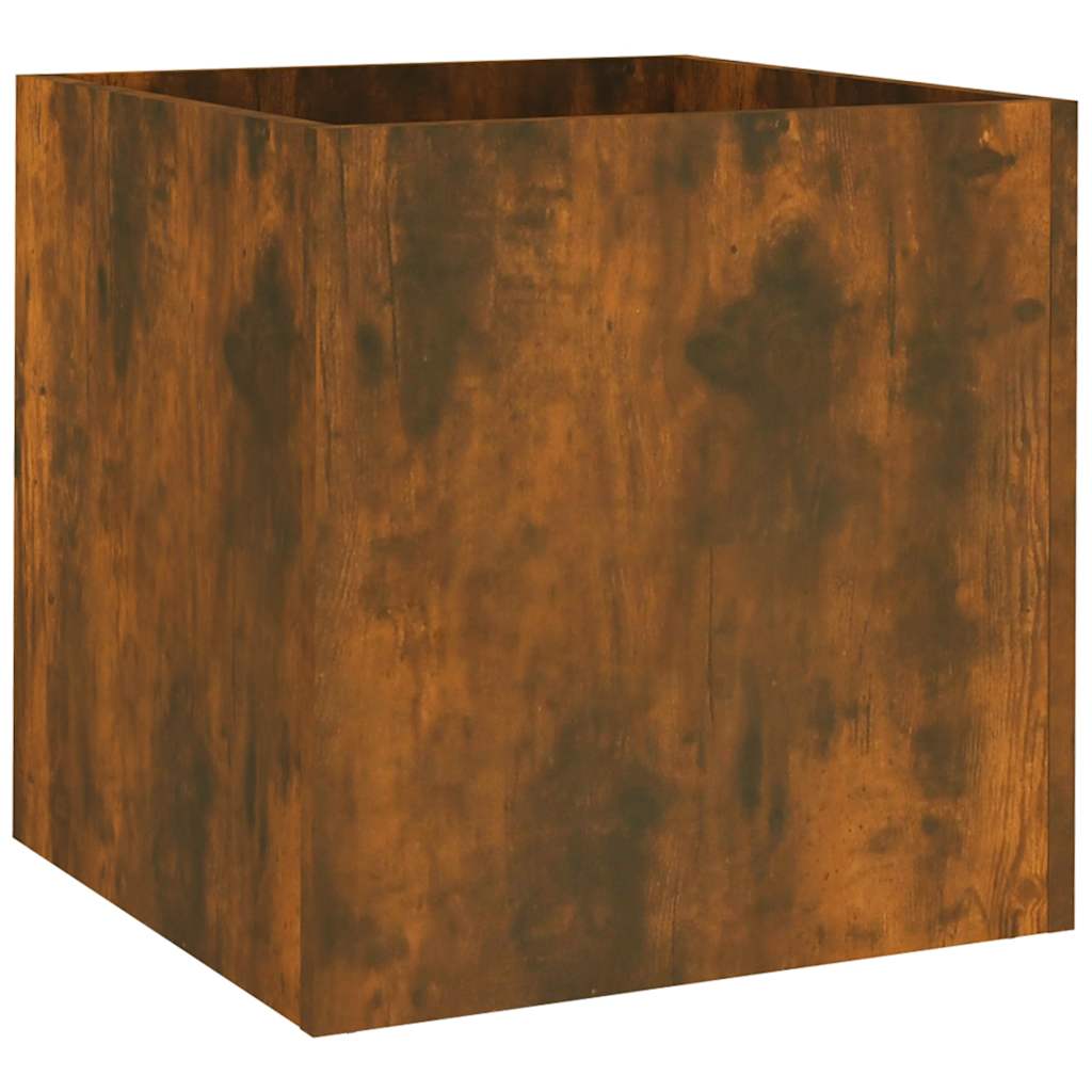 Jardinera Roble Ahumado 40x40x40 Cm Madera De Ingeniería_0