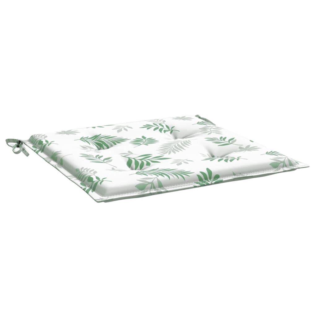 Vidaxl Cojines De Silla 4 Uds Tela Estampado De Hojas 50x50x3 Cm_3