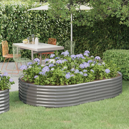 Jardinera Arriate Acero Galvanizado Gris 214x140x36 Cm_1