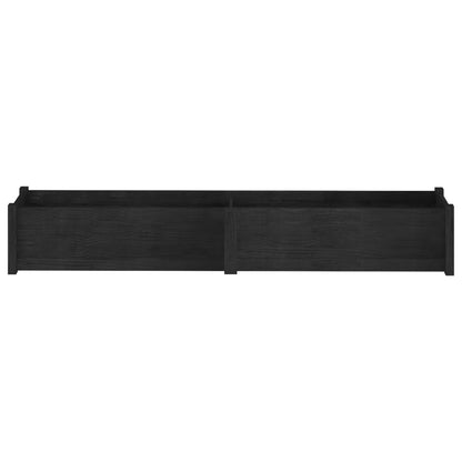 Vidaxl Jardineras 2 Unidades Madera Maciza De Pino Negro 200x31x31 Cm_4