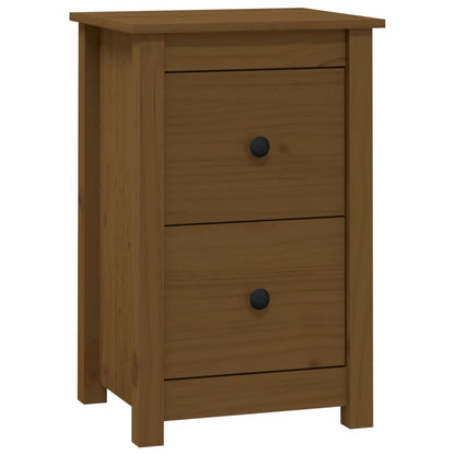 Mesita De Noche Madera Maciza De Pino Marrón Miel 40x35x61,5 Cm_0