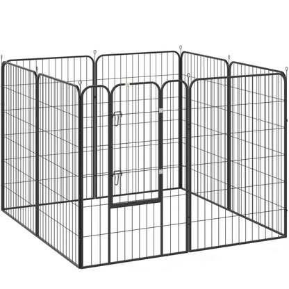 Pawhut Parque Para Mascotas De 8 Paneles 80x120 Cm Con Puerta Y Doble Pestillo_0