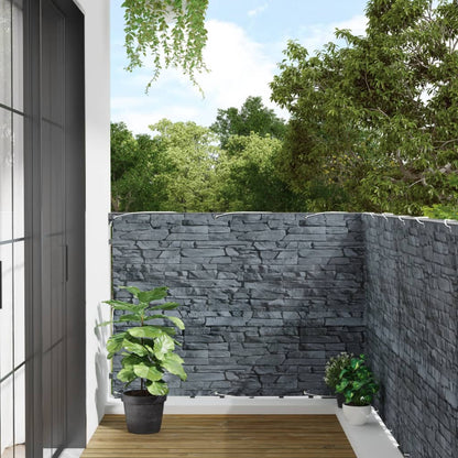 Pantalla De Privacidad De Balcón Pvc Look Piedra Gris 500x120cm / Vetonek_0