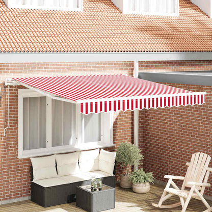 Toldo Retráctil Rojo Y Blanco 350 X 250 Cm Tela Y Aluminio_1