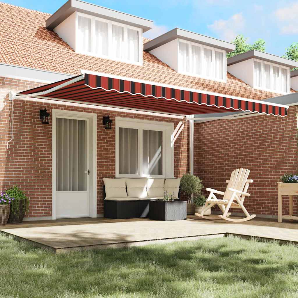 Toldo Retráctil Naranja Y Marrón 450 X 300 X 165 Cm_2