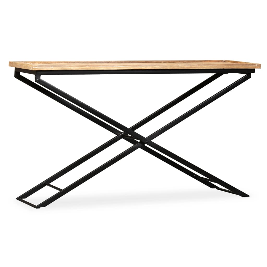 Mesa Consola De Madera De Mango Maciza 130x40x80 Cm_3
