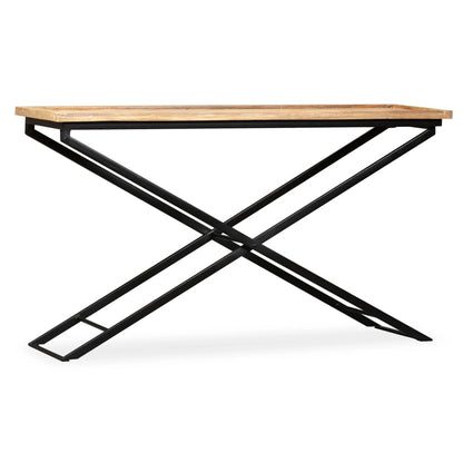 Mesa Consola De Madera De Mango Maciza 130x40x80 Cm_3