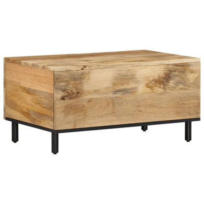 Mesa De Centro De Madera Maciza De Mango 80x50x40 Cm_3