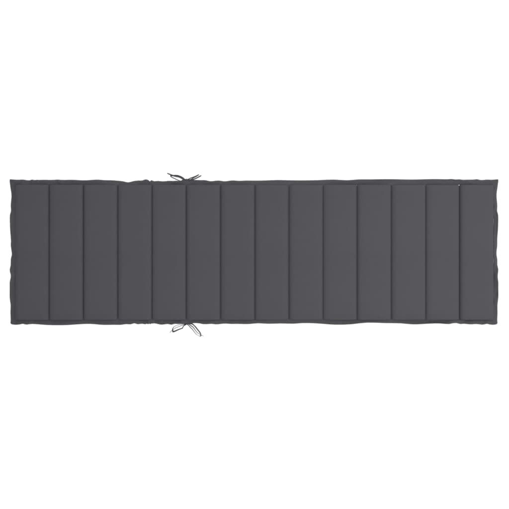 Vidaxl Cojín De Tumbona De Tela Oxford Gris Antracita 200x50x3 Cm_4