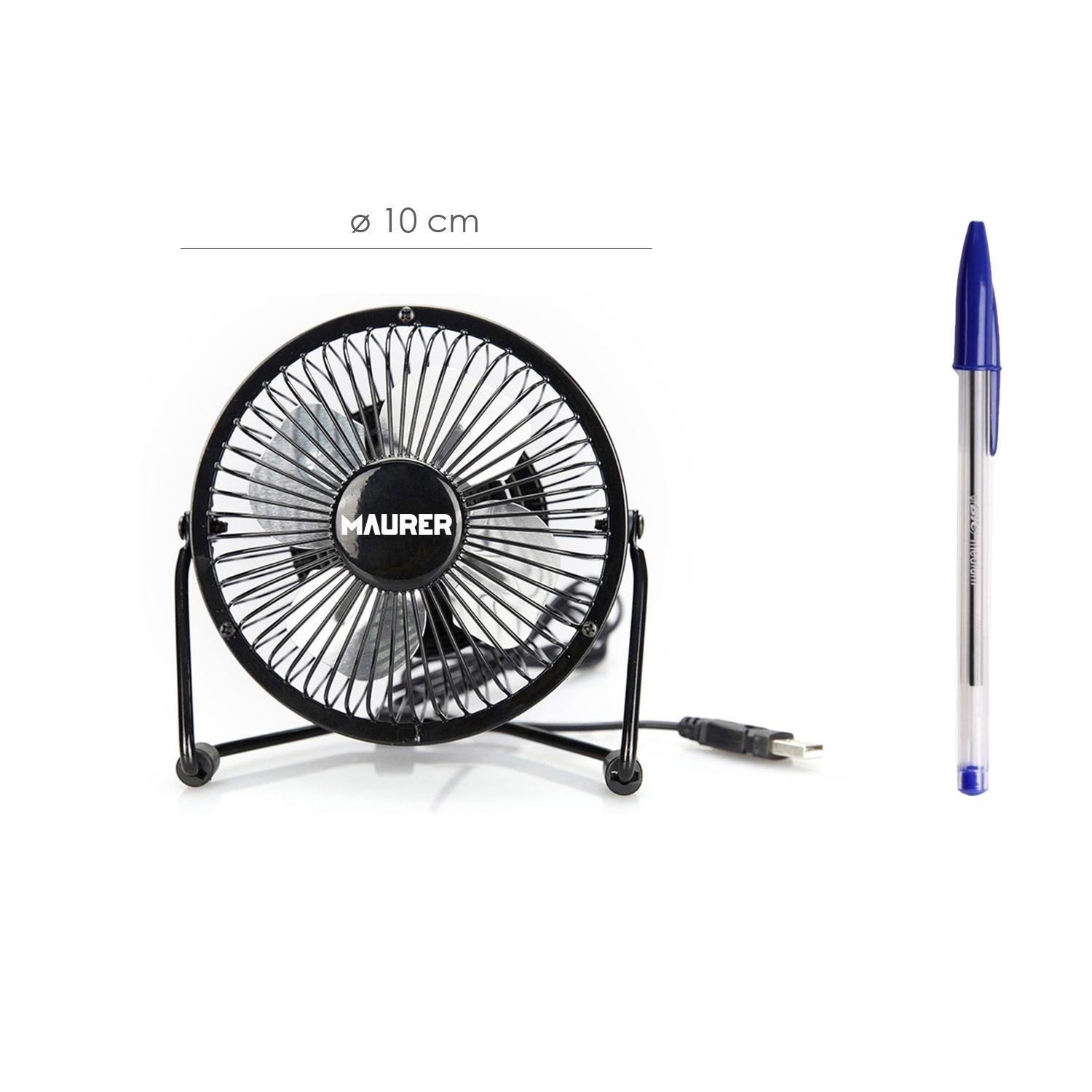 Ventilador Sobremesa Ø 10 Cm. Funcionamiento Usb