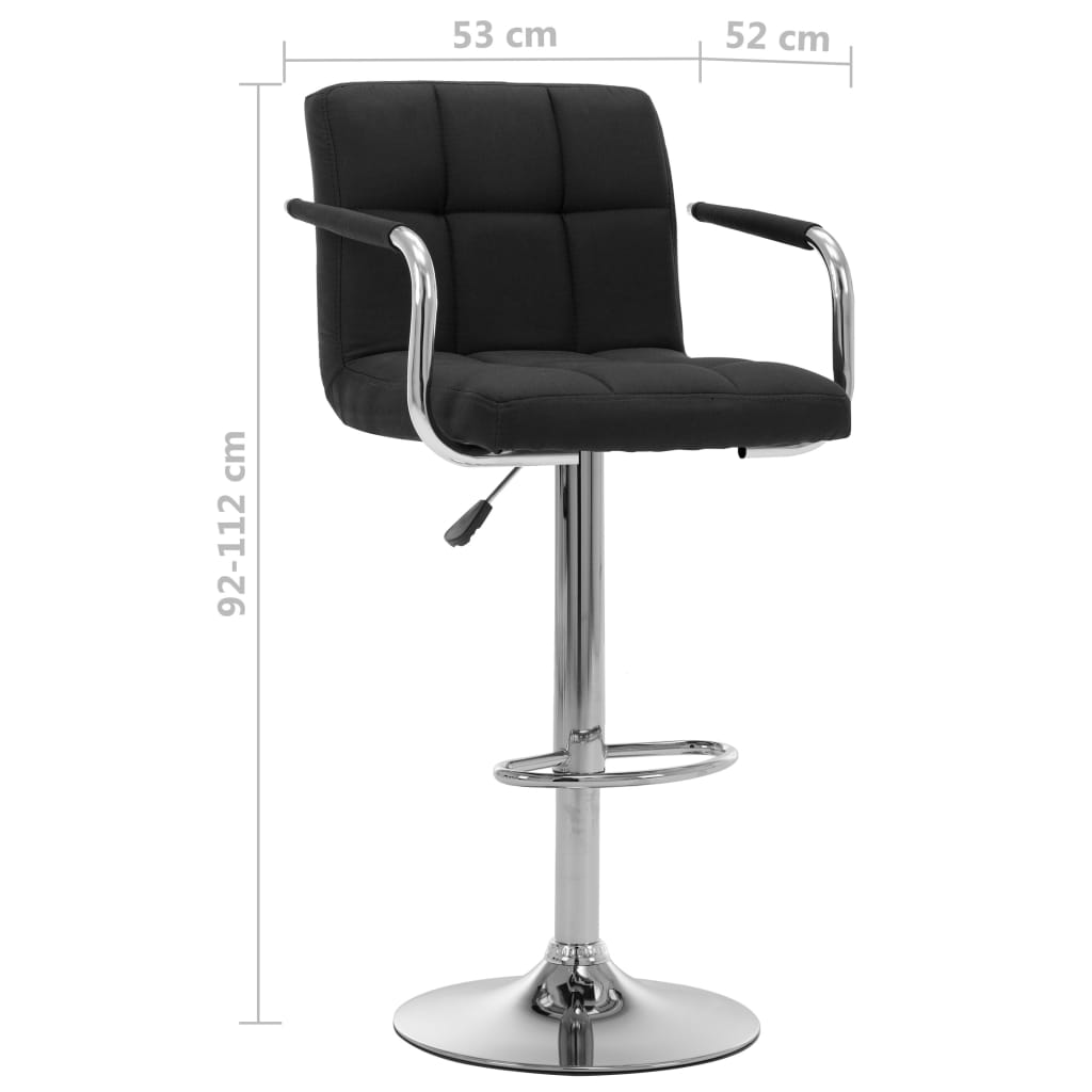 Taburete De Barra De Cocina De Tela Negro_5