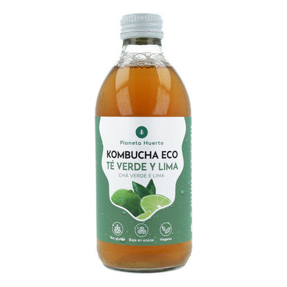 Pack 6x Kombucha ECO té verde y lima Planeta Huerto 330 ml