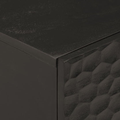 Mesita De Noche Madera Maciza De Mango Negra 50x33x60 Cm_4